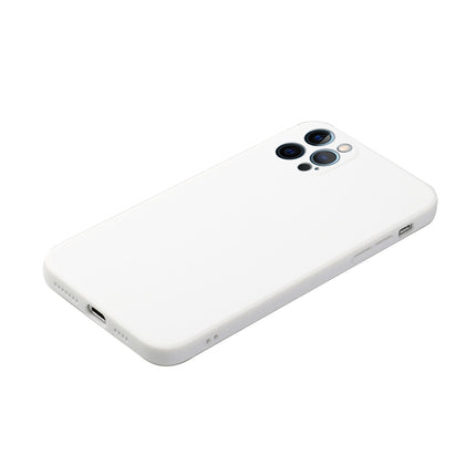 Straight Edge Solid Color TPU Shockproof Case For iPhone 12 Pro Max(White)-garmade.com