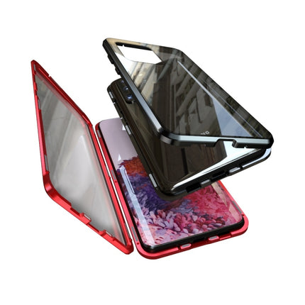 For Samsung Galaxy S20 Magnetic Metal Frame Double-sided Tempered Glass Case(Black)-garmade.com