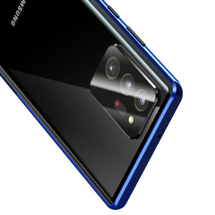 For Samsung Galaxy Note20 Ultra Magnetic Metal Frame Double-sided Tempered Glass Case(Blue)-garmade.com
