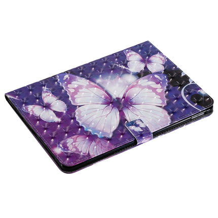 3D Painted Pattern Horizontal Flip Leather Case with Holder & Card Slots & Wallet & Sleep / Wake-up Function For iPad Air 2022 / 2020 10.9 /iPad Pro 11 2020 / 2018(Purple Butterfly)-garmade.com