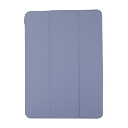 3-folding Skin Texture Horizontal Flip TPU + PU Leather Case with Holder For iPad Air 2022 / 2020 10.9 (Lavender Grey)-garmade.com