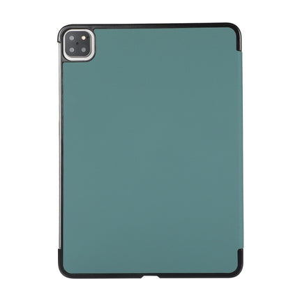 3-folding Skin Texture Horizontal Flip TPU + PU Leather Case with Holder For iPad Air 2022 / 2020 10.9 (Green)-garmade.com