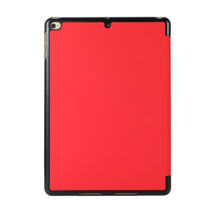 3-folding Skin Texture Horizontal Flip TPU + PU Leather Case with Holder For iPad 9.7 (2018) / 9.7 (2017) / air / air2(Red)-garmade.com