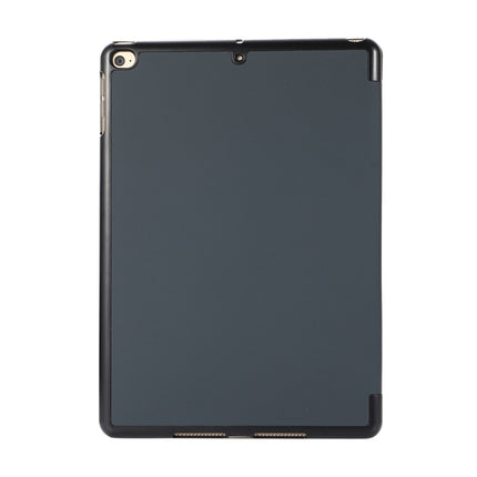 3-folding Skin Texture Horizontal Flip TPU + PU Leather Case with Holder For iPad 9.7 (2018) / 9.7 (2017) / air / air2(Black)-garmade.com