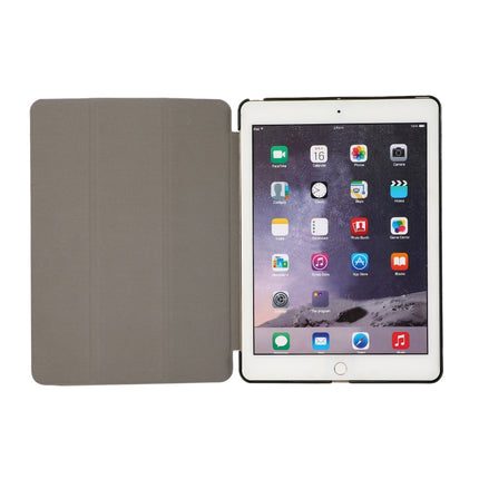 3-folding Skin Texture Horizontal Flip TPU + PU Leather Case with Holder For iPad 9.7 (2018) / 9.7 (2017) / air / air2(Black)-garmade.com