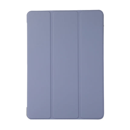 3-folding Skin Texture Horizontal Flip TPU + PU Leather Case with Holder For iPad 9.7 (2018) / 9.7 (2017) / air / air2(Lavender Grey)-garmade.com