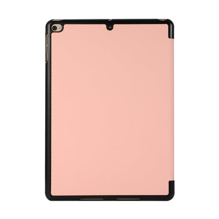 3-folding Skin Texture Horizontal Flip TPU + PU Leather Case with Holder For iPad 9.7 (2018) / 9.7 (2017) / air / air2(Pink)-garmade.com