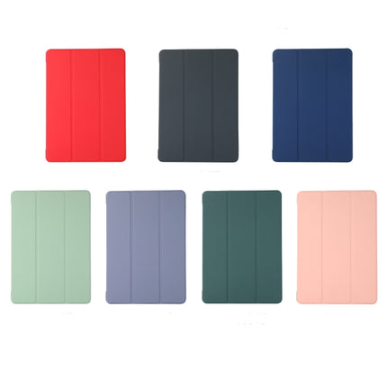 3-folding Skin Texture Horizontal Flip TPU + PU Leather Case with Holder For iPad 9.7 (2018) / 9.7 (2017) / air / air2(Lavender Grey)-garmade.com