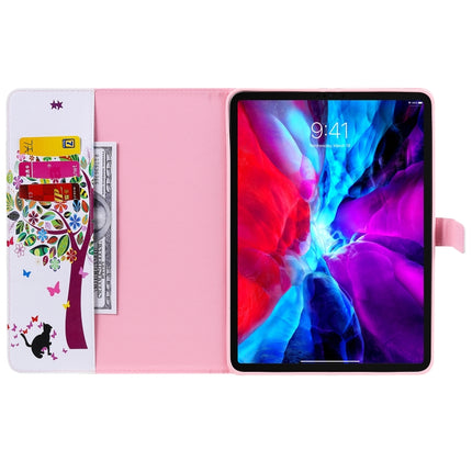 Painted Pattern Horizontal Flip Leather Case with Holder & Card Slots & Wallet & Sleep / Wake-up Function For iPad Air 2022 / 2020 10.9 /iPad Pro 11 2020 / 2018(Cat and Tree)-garmade.com