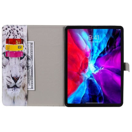 Painted Pattern Horizontal Flip Leather Case with Holder & Card Slots & Wallet & Sleep / Wake-up Function For iPad Air 2022 / 2020 10.9 /iPad Pro 11 2020 / 2018(White Leopard)-garmade.com