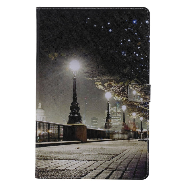 For Samsung Galaxy Tab S6 T860 Painted Pattern Horizontal Flip Leather Case with Holder & Card Slots & Wallet & Sleep / Wake-up Function (Cityscape)-garmade.com