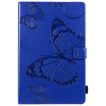 For Samsung Galaxy S6 Lite P610 Pressed Printing Butterfly Pattern Horizontal Flip Leather Case with Holder & Card Slots & Wallet & Sleep / Wake-up Function (Blue)-garmade.com