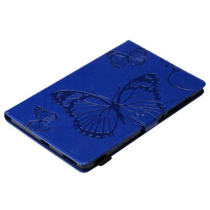 For Samsung Galaxy S6 Lite P610 Pressed Printing Butterfly Pattern Horizontal Flip Leather Case with Holder & Card Slots & Wallet & Sleep / Wake-up Function (Blue)-garmade.com