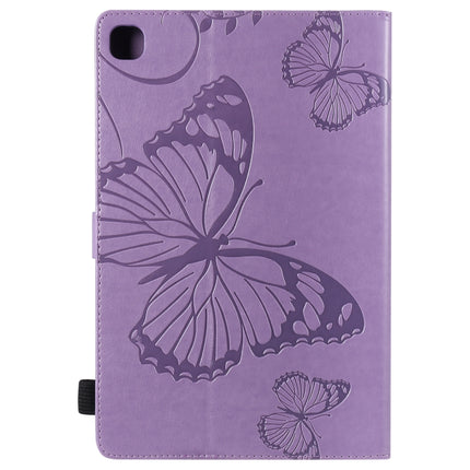 For Samsung Galaxy S6 Lite P610 Pressed Printing Butterfly Pattern Horizontal Flip Leather Case with Holder & Card Slots & Wallet & Sleep / Wake-up Function (Purple)-garmade.com