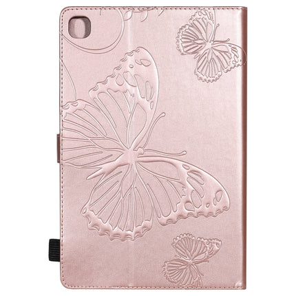 For Samsung Galaxy S6 Lite P610 Pressed Printing Butterfly Pattern Horizontal Flip Leather Case with Holder & Card Slots & Wallet & Sleep / Wake-up Function (Rose Gold)-garmade.com