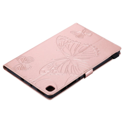 For Samsung Galaxy S6 Lite P610 Pressed Printing Butterfly Pattern Horizontal Flip Leather Case with Holder & Card Slots & Wallet & Sleep / Wake-up Function (Rose Gold)-garmade.com