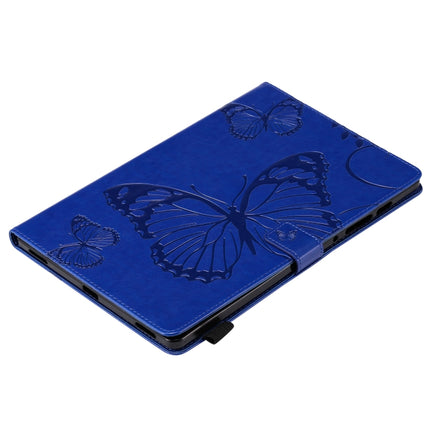 For Samsung Galaxy Tab S6 T860 Pressed Printing Butterfly Pattern Horizontal Flip Leather Case with Holder & Card Slots & Wallet & Sleep / Wake-up Function (Blue)-garmade.com