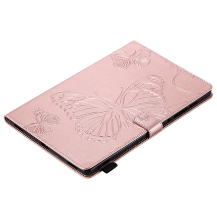 For Samsung Galaxy Tab S6 T860 Pressed Printing Butterfly Pattern Horizontal Flip Leather Case with Holder & Card Slots & Wallet & Sleep / Wake-up Function (Rose Gold)-garmade.com