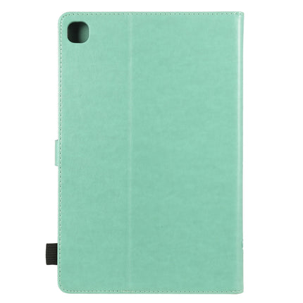 For Samsung Galaxy S6 Lite P610 Cat Bee Embossing Pattern Shockproof Table PC Protective Horizontal Flip Leather Case with Holder & Card Slots & Wallet & Pen Slot & Wake-up / Sleep Function(Green)-garmade.com