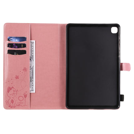 For Samsung Galaxy S6 Lite P610 Cat Bee Embossing Pattern Shockproof Table PC Protective Horizontal Flip Leather Case with Holder & Card Slots & Wallet & Pen Slot & Wake-up / Sleep Function(Pink)-garmade.com