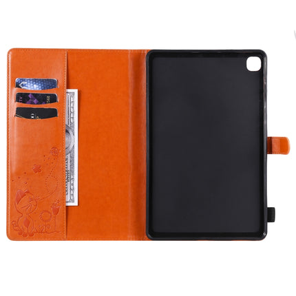 For Samsung Galaxy S6 Lite P610 Cat Bee Embossing Pattern Shockproof Table PC Protective Horizontal Flip Leather Case with Holder & Card Slots & Wallet & Pen Slot & Wake-up / Sleep Function(Orange)-garmade.com