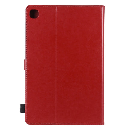 For Samsung Galaxy S6 Lite P610 Cat Bee Embossing Pattern Shockproof Table PC Protective Horizontal Flip Leather Case with Holder & Card Slots & Wallet & Pen Slot & Wake-up / Sleep Function(Red)-garmade.com