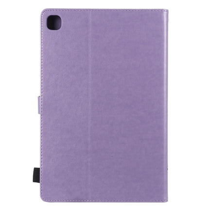 For Samsung Galaxy S6 Lite P610 Cat Bee Embossing Pattern Shockproof Table PC Protective Horizontal Flip Leather Case with Holder & Card Slots & Wallet & Pen Slot & Wake-up / Sleep Function(Purple)-garmade.com