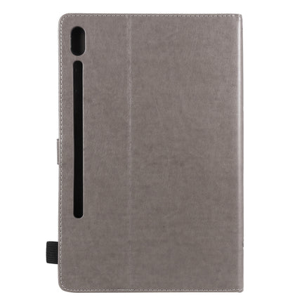 For Samsung Galaxy Tab S6 T860 Cat Bee Embossing Pattern Shockproof Table PC Protective Horizontal Flip Leather Case with Holder & Card Slots & Wallet & Pen Slot & Wake-up / Sleep Function(Grey)-garmade.com