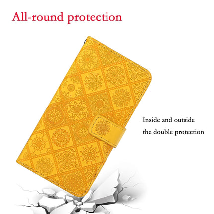 For Samsung Galaxy Note20 Ethnic Style Embossed Pattern Horizontal Flip Leather Case with Holder & Card Slots & Wallet & Lanyard(Yellow)-garmade.com