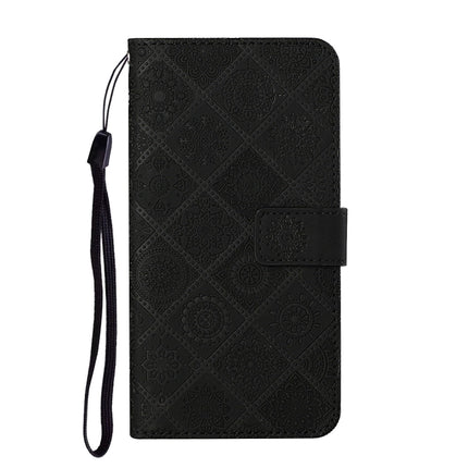 For Samsung Galaxy Note20 Ethnic Style Embossed Pattern Horizontal Flip Leather Case with Holder & Card Slots & Wallet & Lanyard(Black)-garmade.com