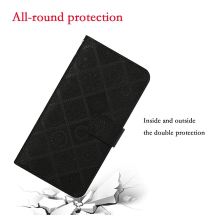 For Samsung Galaxy Note20 Ethnic Style Embossed Pattern Horizontal Flip Leather Case with Holder & Card Slots & Wallet & Lanyard(Black)-garmade.com