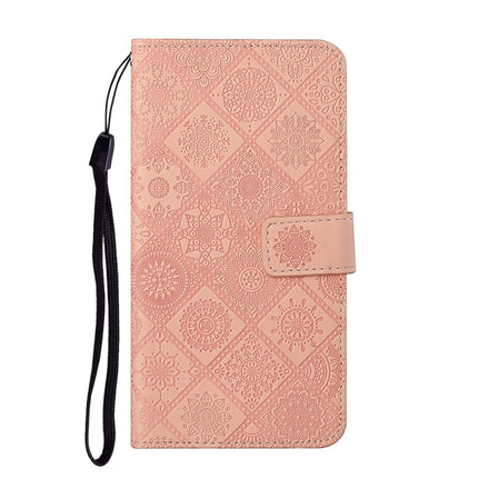 For Samsung Galaxy Note20 Ultra Ethnic Style Embossed Pattern Horizontal Flip Leather Case with Holder & Card Slots & Wallet & Lanyard(Pink)-garmade.com