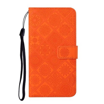 For Samsung Galaxy Note20 Ultra Ethnic Style Embossed Pattern Horizontal Flip Leather Case with Holder & Card Slots & Wallet & Lanyard(Orange)-garmade.com