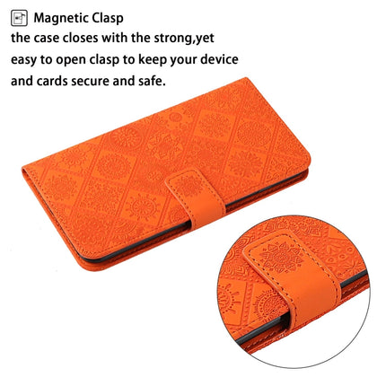 For Samsung Galaxy Note20 Ultra Ethnic Style Embossed Pattern Horizontal Flip Leather Case with Holder & Card Slots & Wallet & Lanyard(Orange)-garmade.com