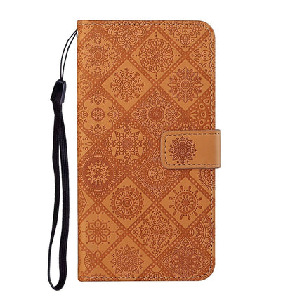 For Samsung Galaxy S20 Ethnic Style Embossed Pattern Horizontal Flip Leather Case with Holder & Card Slots & Wallet & Lanyard(Brown)-garmade.com