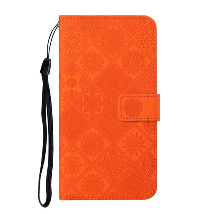 For Samsung Galaxy S20 Ethnic Style Embossed Pattern Horizontal Flip Leather Case with Holder & Card Slots & Wallet & Lanyard(Orange)-garmade.com