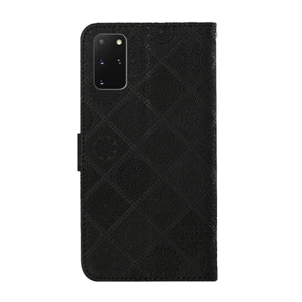For Samsung Galaxy S20+ Ethnic Style Embossed Pattern Horizontal Flip Leather Case with Holder & Card Slots & Wallet & Lanyard(Black)-garmade.com