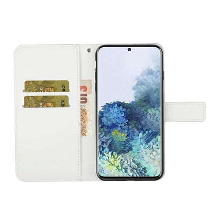 For Samsung Galaxy S20+ Ethnic Style Embossed Pattern Horizontal Flip Leather Case with Holder & Card Slots & Wallet & Lanyard(White)-garmade.com