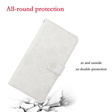 For Samsung Galaxy S20+ Ethnic Style Embossed Pattern Horizontal Flip Leather Case with Holder & Card Slots & Wallet & Lanyard(White)-garmade.com