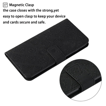 For Samsung Galaxy S20 Ultra Ethnic Style Embossed Pattern Horizontal Flip Leather Case with Holder & Card Slots & Wallet & Lanyard(Black)-garmade.com