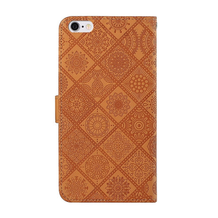 Ethnic Style Embossed Pattern Horizontal Flip Leather Case with Holder & Card Slots & Wallet & Lanyard For iPhone 6(Brown)-garmade.com