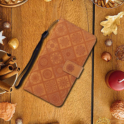 Ethnic Style Embossed Pattern Horizontal Flip Leather Case with Holder & Card Slots & Wallet & Lanyard For iPhone 6(Brown)-garmade.com