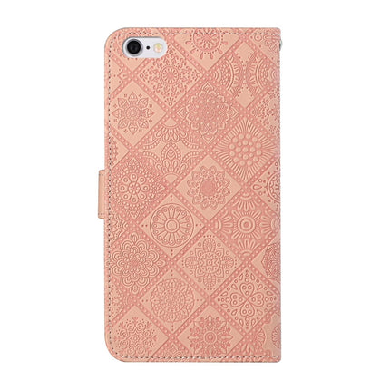 Ethnic Style Embossed Pattern Horizontal Flip Leather Case with Holder & Card Slots & Wallet & Lanyard For iPhone 6(Pink)-garmade.com