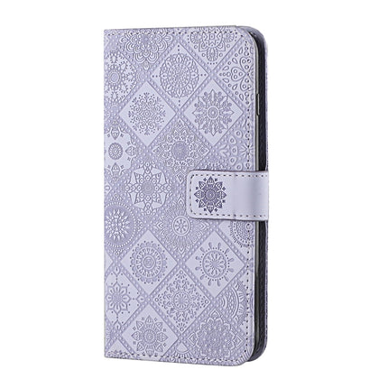 Ethnic Style Embossed Pattern Horizontal Flip Leather Case with Holder & Card Slots & Wallet & Lanyard For iPhone 6(Purple)-garmade.com