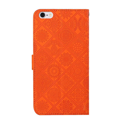Ethnic Style Embossed Pattern Horizontal Flip Leather Case with Holder & Card Slots & Wallet & Lanyard For iPhone 6(Orange)-garmade.com