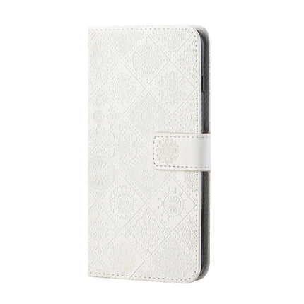 Ethnic Style Embossed Pattern Horizontal Flip Leather Case with Holder & Card Slots & Wallet & Lanyard For iPhone 6(White)-garmade.com