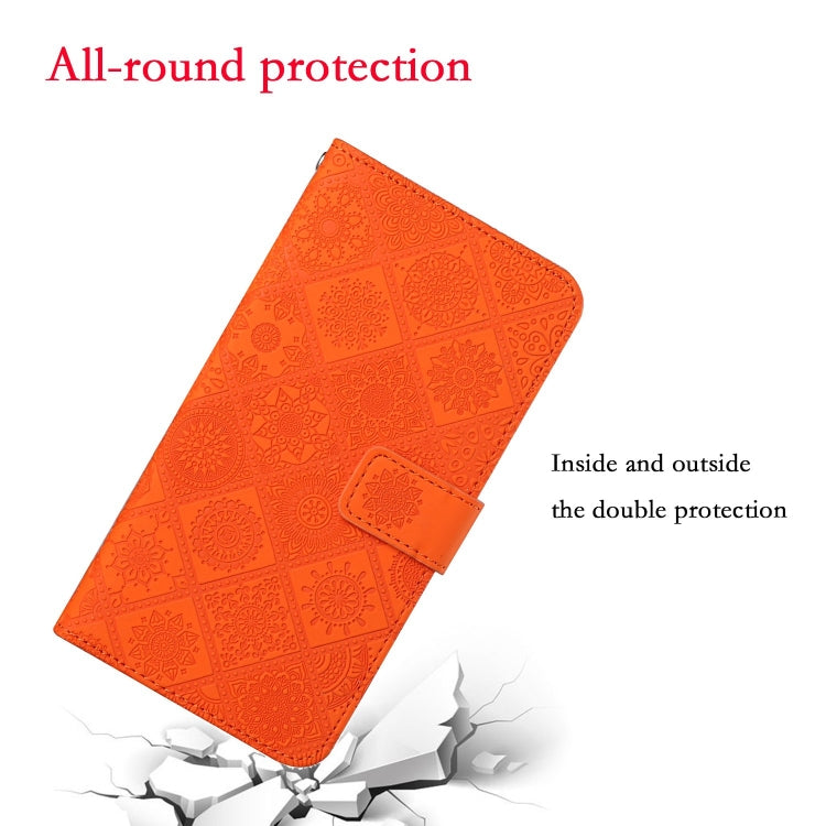 Ethnic Style Embossed Pattern Horizontal Flip Leather Case with Holder & Card Slots & Wallet & Lanyard For iPhone 6 Plus(Orange)-garmade.com