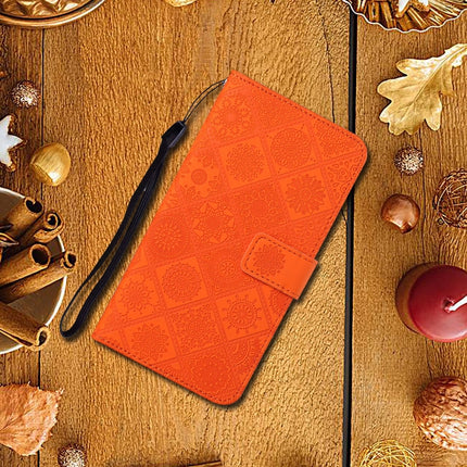 Ethnic Style Embossed Pattern Horizontal Flip Leather Case with Holder & Card Slots & Wallet & Lanyard For iPhone 6 Plus(Orange)-garmade.com