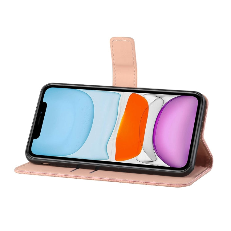 Ethnic Style Embossed Pattern Horizontal Flip Leather Case with Holder & Card Slots & Wallet & Lanyard For iPhone 11(Pink)-garmade.com