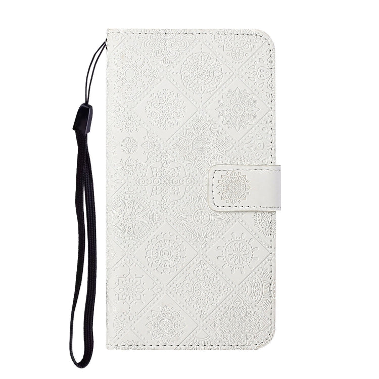 Ethnic Style Embossed Pattern Horizontal Flip Leather Case with Holder & Card Slots & Wallet & Lanyard For iPhone 11(White)-garmade.com